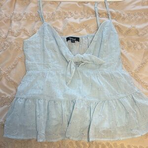 Francesca's Collections Light Blue Crop Top